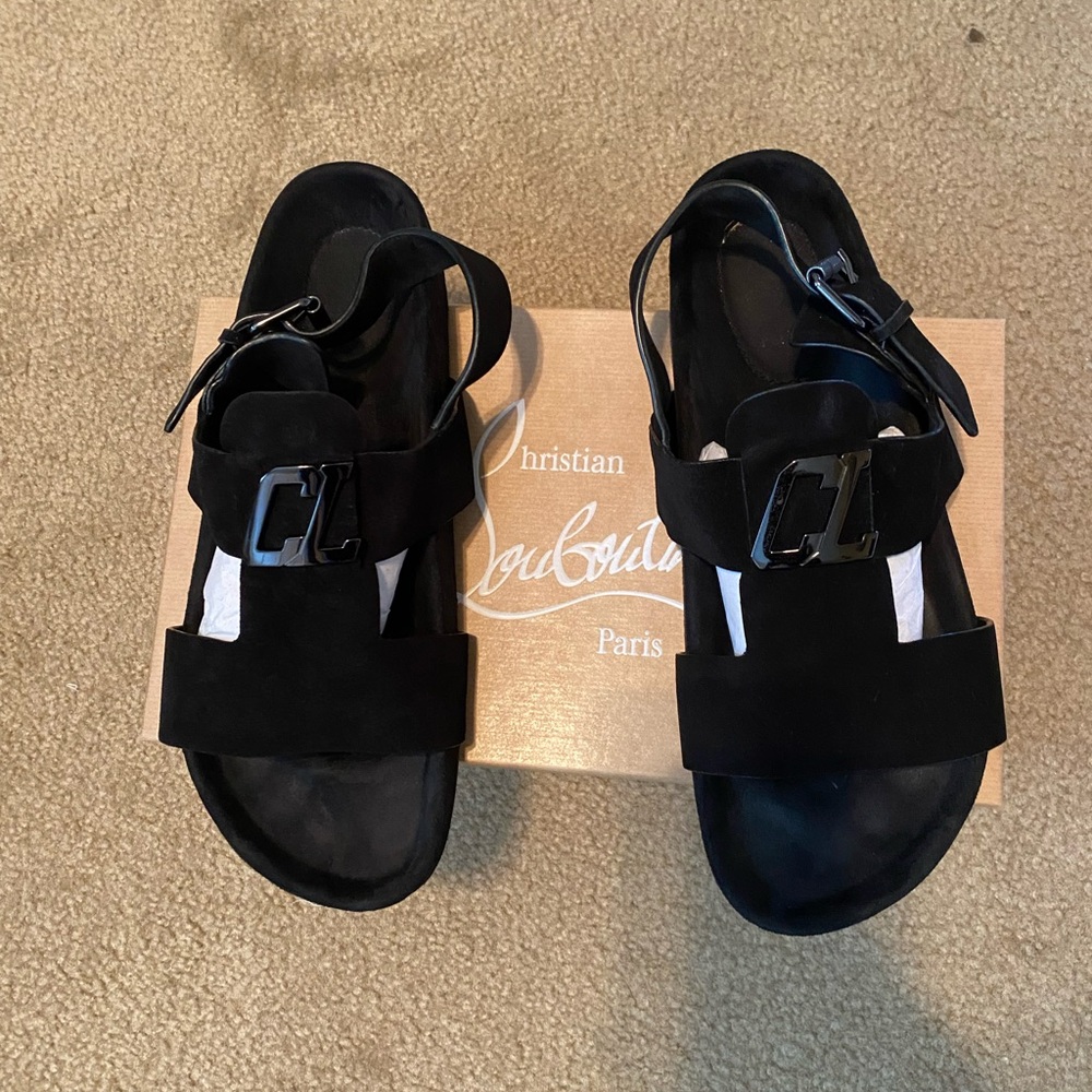Christian Louboutin Black Suede Sandals
